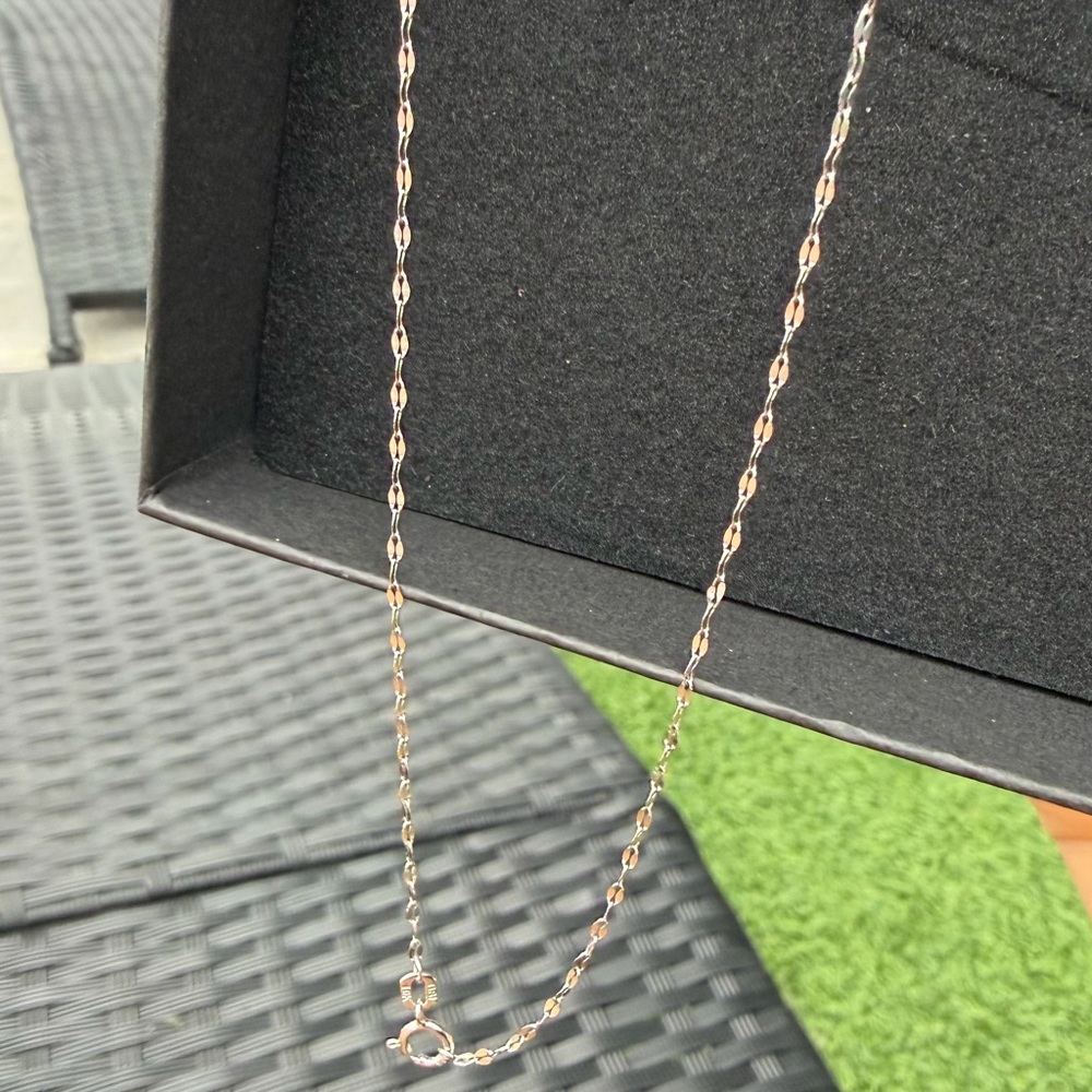 10k gold Faceted Station Necklace - Sleek Layered Shine - Picture 4 of 4